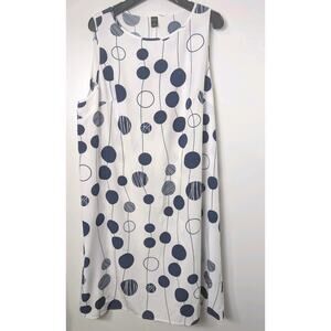 Emery Rose Sleeveless Dress Size 4XL Stretch Navy White 42" Length